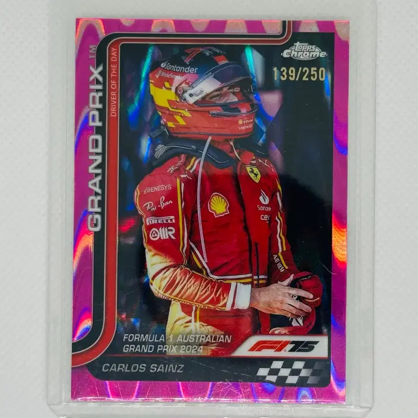 [BUNJANG] 2025 Topps Chrome F1 Carlos Sainz Autograph Red Refractor 139/250 Limited Edition Card / 2025 탑스 크롬 F1 카를로스 사인츠 250 한정 카드