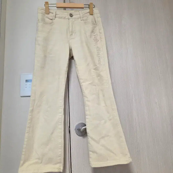 [BUNJANG] Sohn Jung Wan Beige Embroidered Cotton Pants / 손정완