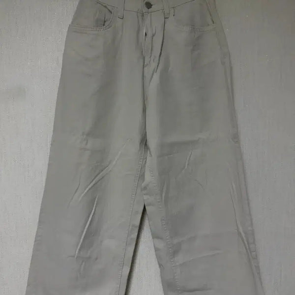 [BUNJANG] Beige Cotton Wide-Leg Pants (Size S) / 베이지 와이드 면바지(s사이즈)