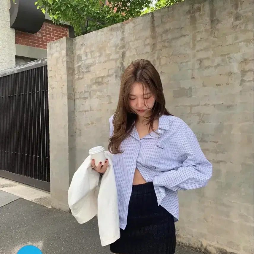 [BUNJANG] Tannat Logo Stripe Shirt / 타낫 tannat 로고 스트라이프 셔츠
