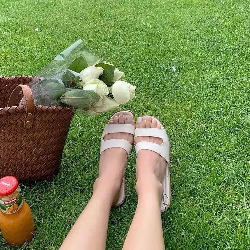 [BUNJANG] Hawa Mui Stitch Sandals - Ivory (230) / 하와 hawa 무이 스티치 샌들 아이보리230