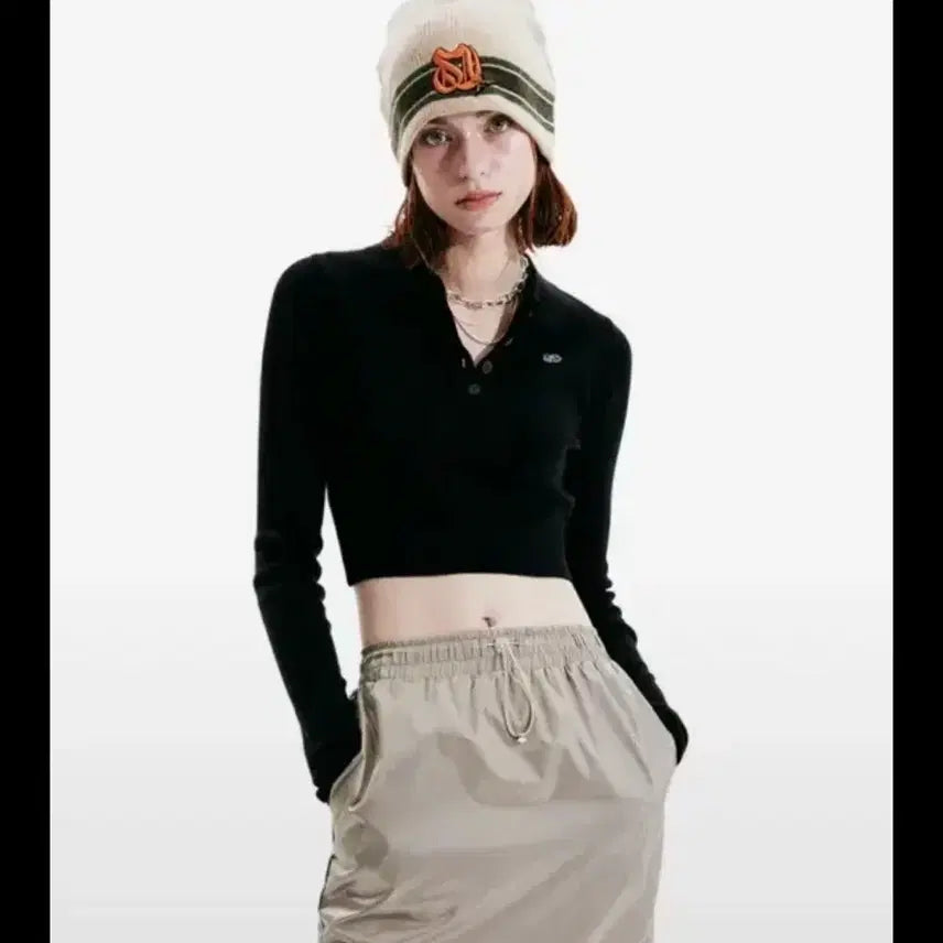 [BUNJANG] Sculptor Collared Crop Knit Top / 스컬프터 Collared Crop Knit Top 카라 크롭 니트