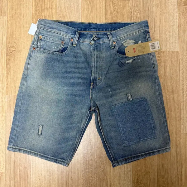 [BUNJANG] Levi's 502 Patchwork Denim Shorts Size 34 New / 리바이스 502 데님쇼츠 34사이즈 새제품
