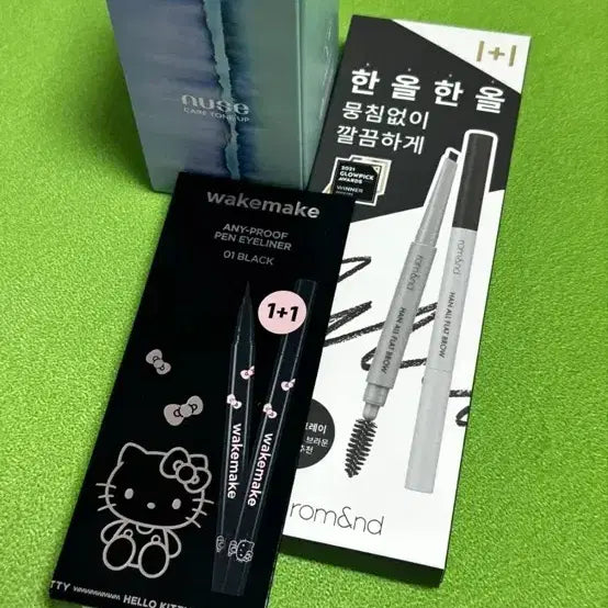 [BUNJANG] WAKEMAKE Kitty Eyeliner & rom&nd Nu Zero Tone Up Cream Set / 웨이크메이크 키티 아이라이너+롬앤 누즈 브로우펜슬 톤업크림 세트