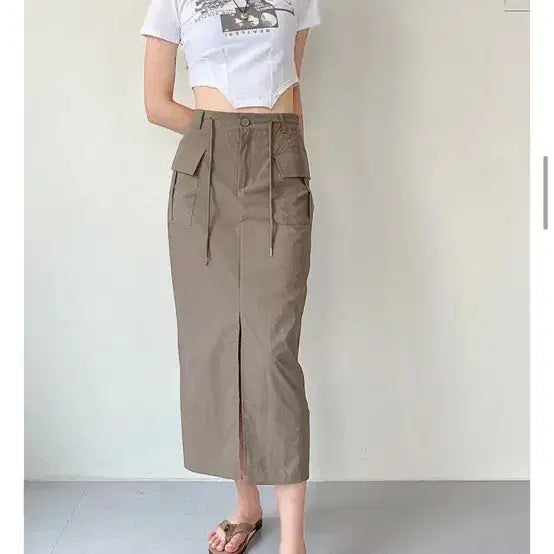 [BUNJANG] Cargo Pocket Long Skirt / 여름 카고 포켓 롱 스커트