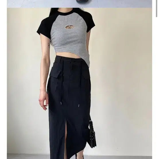 [BUNJANG] Cargo Pocket Long Skirt (Black, Khaki) / 여름 카고 포켓 롱스커트