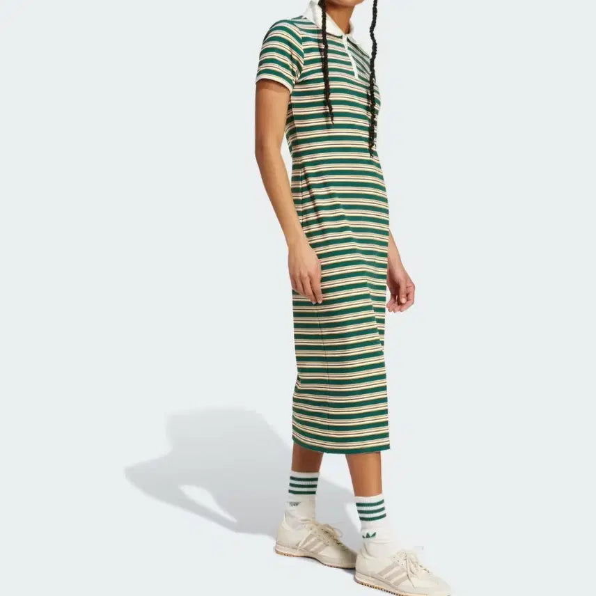 [BUNJANG] Adidas Striped Collar Dress / 아디다스 단가라 카라 원피스