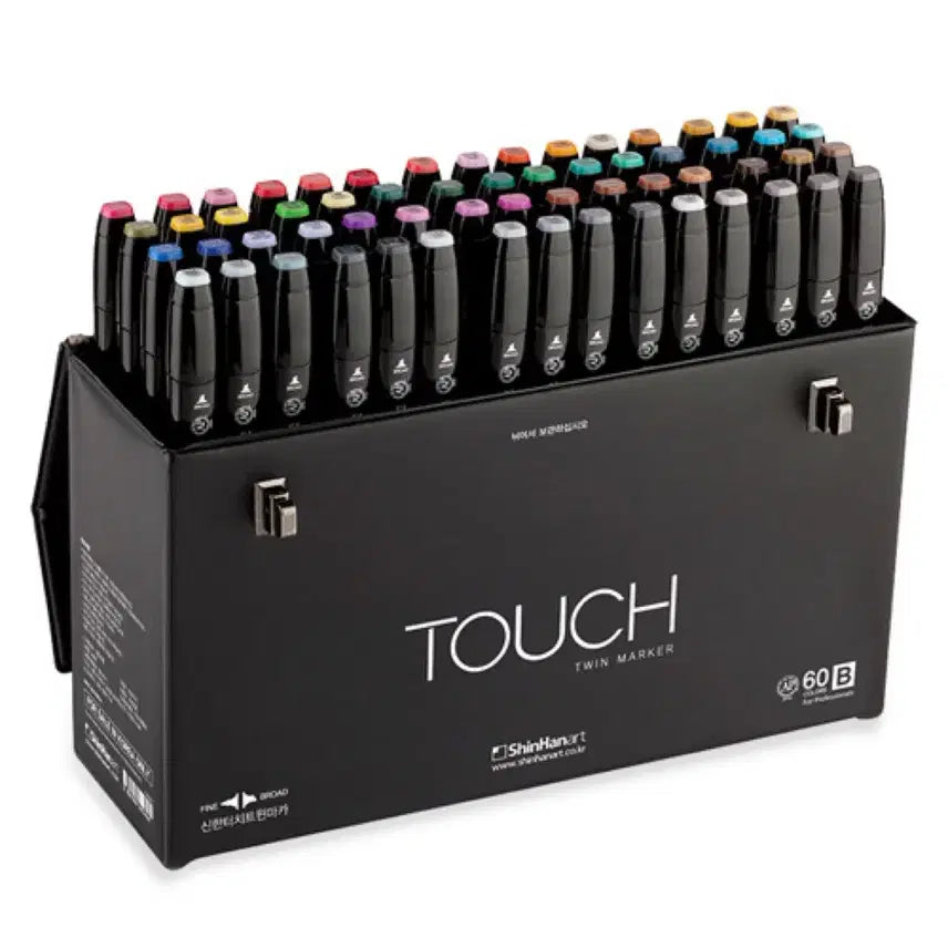 [BUNJANG] Shinhan Touch Twin Marker Set 60 Colors (B Set) / 신한터치트윈마카 60색 B세트