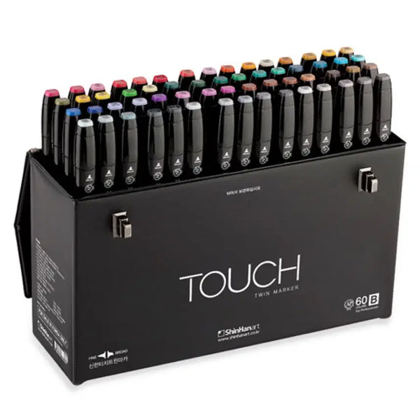 [BUNJANG] Shinhan Touch Twin Marker Set 60 Colors (B Set) / 신한터치트윈마카 60색 B세트