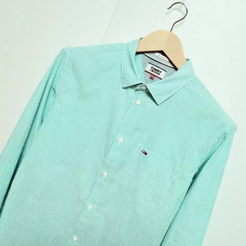 [BUNJANG] Tommy Hilfiger Seersucker Long Sleeve Shirt / 남성 tommy 타미 힐피거 시어서커 긴팔 남방 셔츠