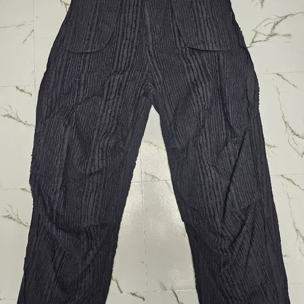 [BUNJANG] ODLYWORKSHOP Black Stripe Wide Pants / ODLYWORKSHOP 블랙 스트라이프 와이드 팬츠