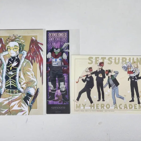 [BUNJANG] My Hero Academia Postcard Bookmark Set (Hawks, Bakugo, Midoriya, Aizawa, Todoroki) Spinner / 히로아카 엽서 책갈피 호크스 바쿠고 미도리야 아이자와 쇼토 스피너
