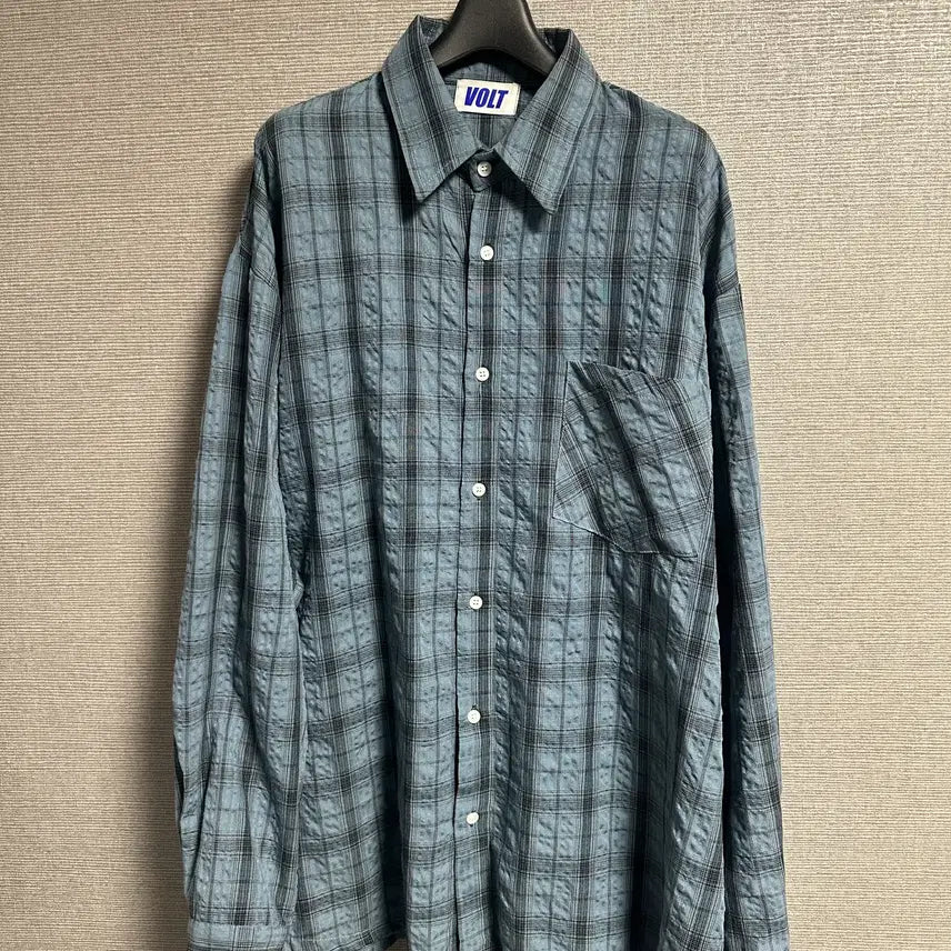 [BUNJANG] Vintage Blue-Grey Check Shirt / 빈티지 블루그레이 셔츠