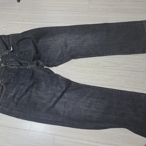 [BUNJANG] Straight Fit Black Denim Pants / 블랙진 스트레이트핏 데님 팬츠