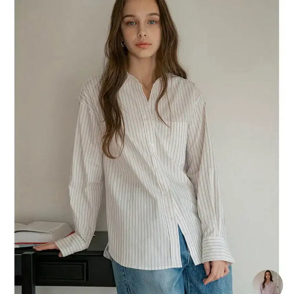 [BUNJANG] Banwon Atelier Sheer Stripe Shirt / 반원 아틀리에 시어 스트라이프 셔츠
