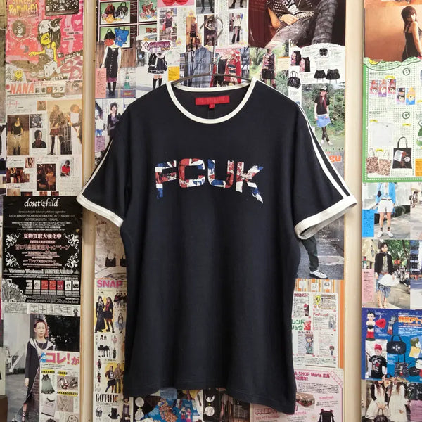 [BUNJANG] FCUK Vintage Printing Ringer T-Shirt / JPN 빈티지 프린팅 링거 반팔티
