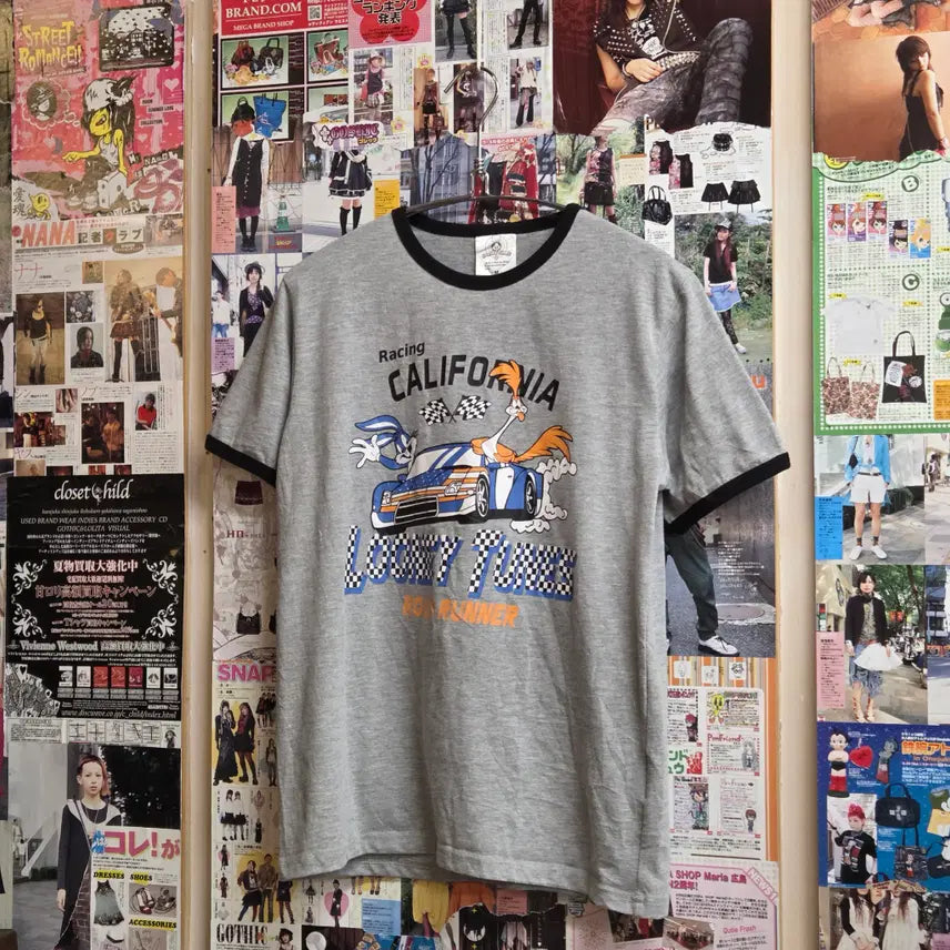 [BUNJANG] Looney Tunes Cartoon Printing Ringer T-Shirt / JPN 루니툰즈 카툰 프린팅 링거 반팔
