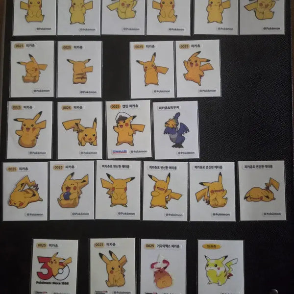 [BUNJANG] Pokemon Pikachu Stickers Collection - All Seasons Bundle / 포켓몬 띠부씰 시즌별 피카츄 전시즌 모음