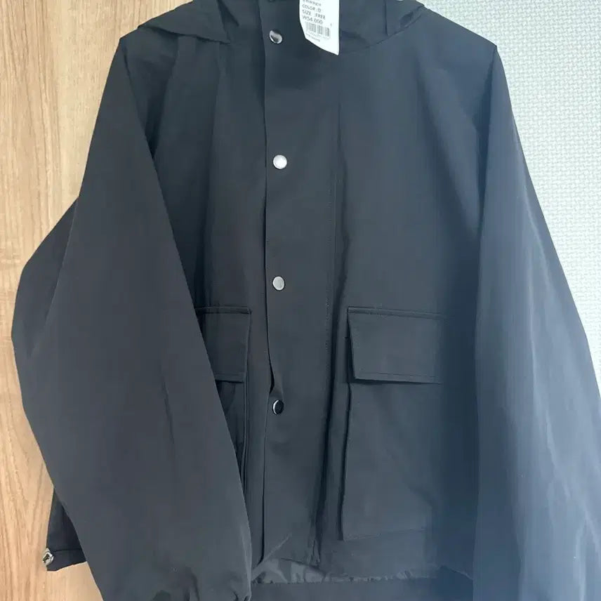 [BUNJANG] Black Hooded Field Jacket (Free Size) / 블랙 후드 야상 FREE