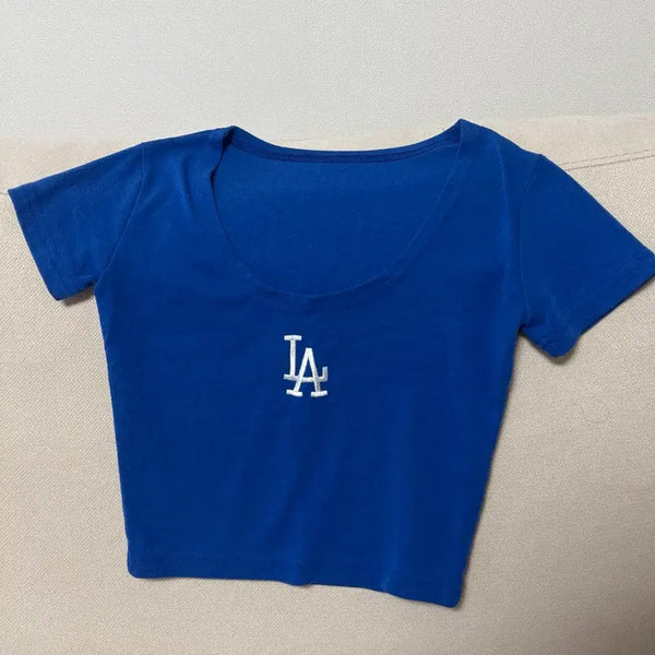 [BUNJANG] Summer Festival Blue Cropped T-Shirt / 흠뻑쇼 블루 크롭티
