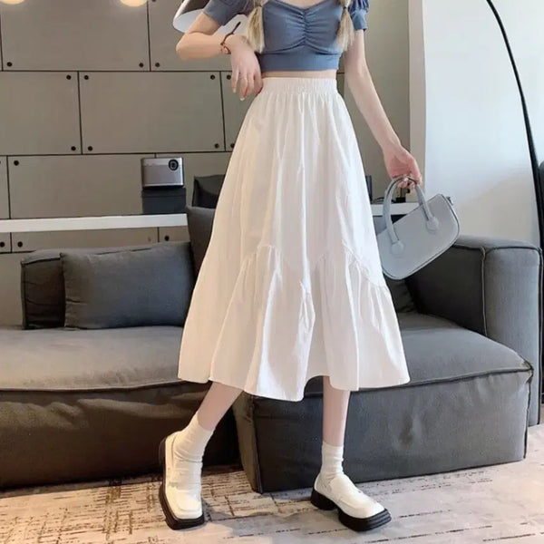 [BUNJANG] White Tiered Maxi Skirt / 화이트 캉캉 롱 스커트