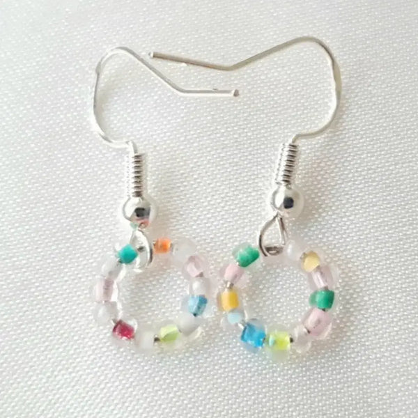 [BUNJANG] Handmade Ring Drop Beads Earrings / [새상품]핸드메이드 링 드롭 비즈 귀걸이