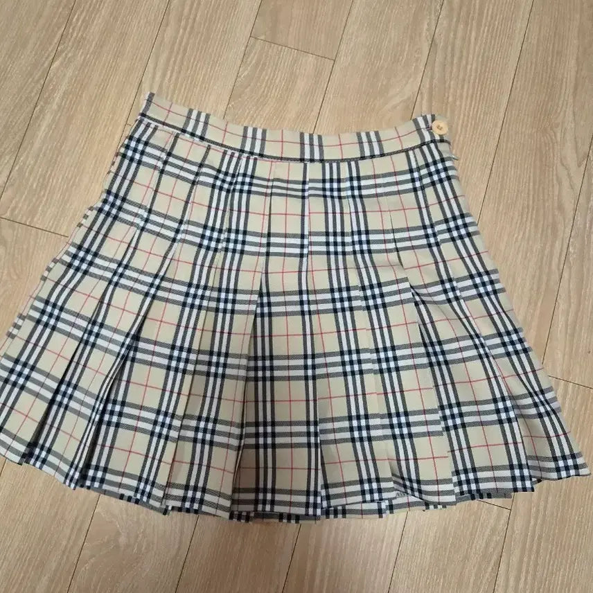 [BUNJANG] Beige Check Tennis Skirt (Size S) / 베이지색 체크 테니스 스커트 S사이즈