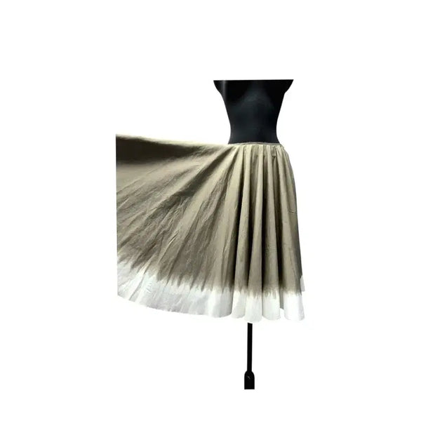 [BUNJANG] Prada Grey Beige Khaki Cotton Flare Skirt Size 42 / PRADA 그레이지카키 코튼 플레어스커트