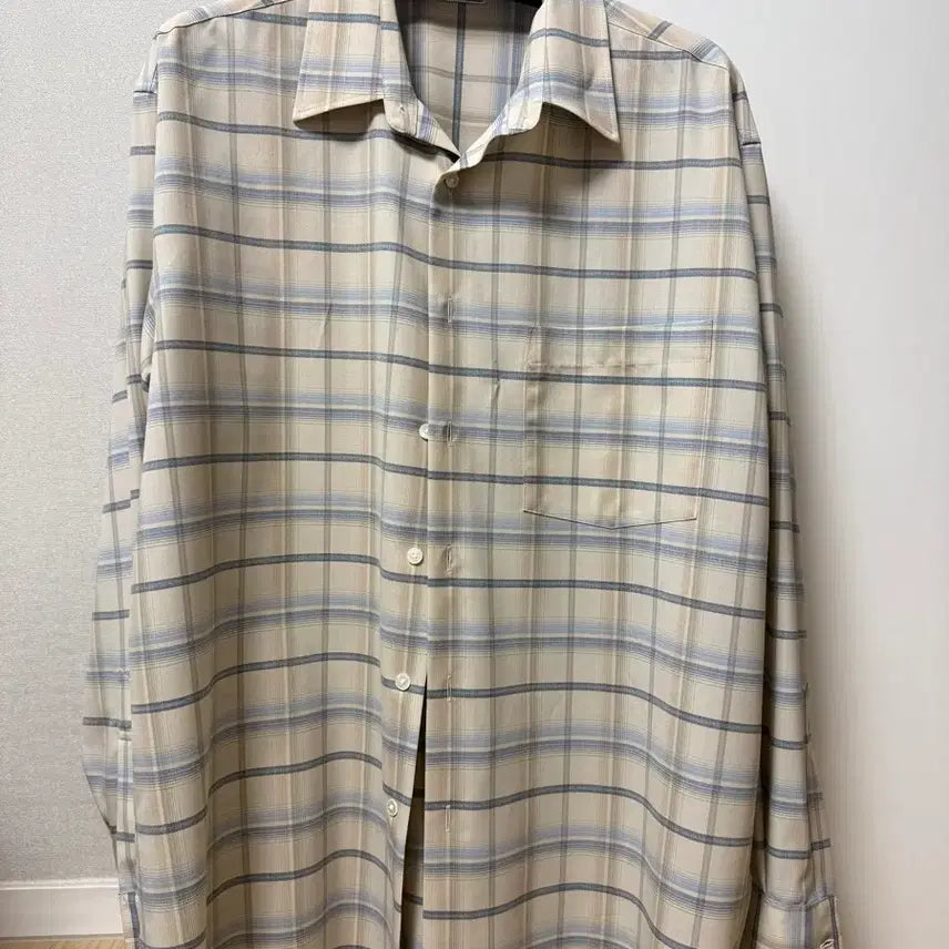 [BUNJANG] Auralee Super Light Wool Check Shirt Light Beige 24SS / 오라리 AURALEE 슈퍼라이트 울 체크 셔츠 라이트베이지 24SS/4