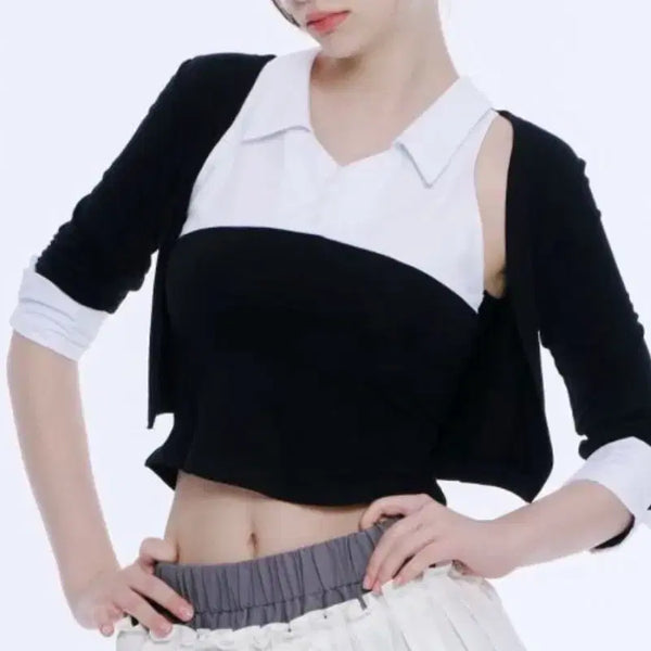 [BUNJANG] Acmetudse Layered Sleeve Top Bolero Set / 아크메서드 레이어드 슬리브탑, 볼레로 세트