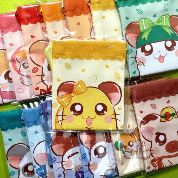 [BUNJANG] Hamtaroh Drawstring Pouch (Individual) / (6종) 햄토리 조리개 파우치 개별