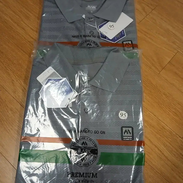 [BUNJANG] MARK&LONA Men's Stripe Collar T-shirt / 남성 골프웨어 쿨반팔 카라티(95 1개)