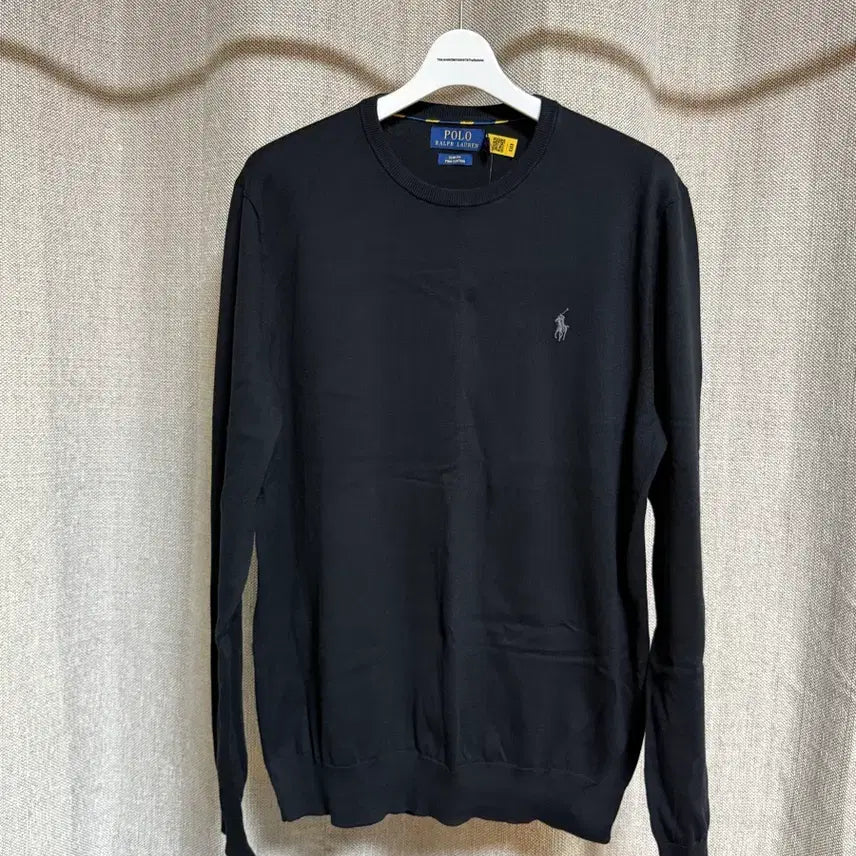 [BUNJANG] Polo Ralph Lauren Pima Cotton Slim Fit Sweater - Black (L) / [L] 폴로 랄프로렌 피마 코튼 니트 블랙