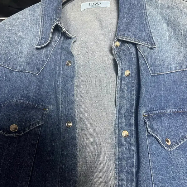 [BUNJANG] Elwood Bad Guy Denim Shirt Washed Blue Size 46 / 엘무드 배드가이 데님 셔츠 46 워시드 블루