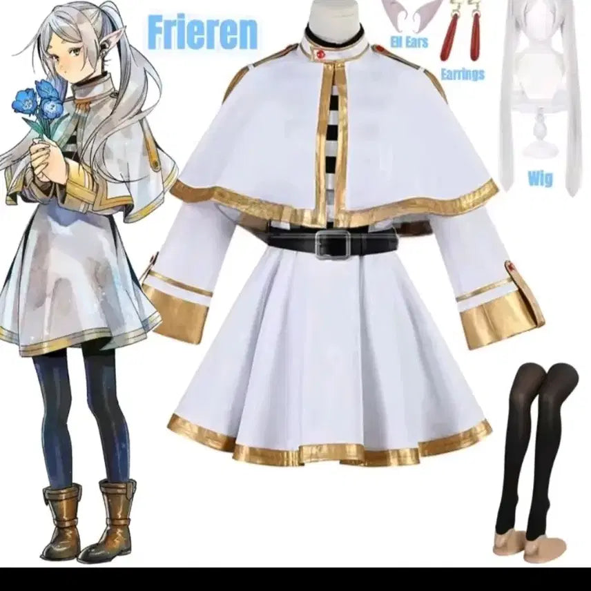 [BUNJANG] Frieren L Size Cosplay Full Set with Weapon / 프리렌 L사이즈 코스 풀셋 (무기포함 / 택포가격)