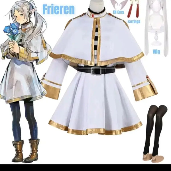[BUNJANG] Frieren L Size Cosplay Full Set with Weapon / 프리렌 L사이즈 코스 풀셋 (무기포함 / 택포가격)