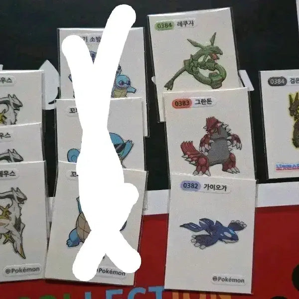 [BUNJANG] Pokemon Sticker Arceus & Squirtle Fire Brigade Set / 포켓몬 띠부씰  아르세우스 꼬부기소방대 전설