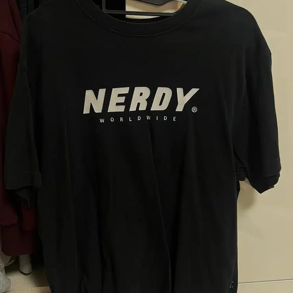 [BUNJANG] NERDY Short Sleeve T-Shirt Black Size S / 널디 반팔 s