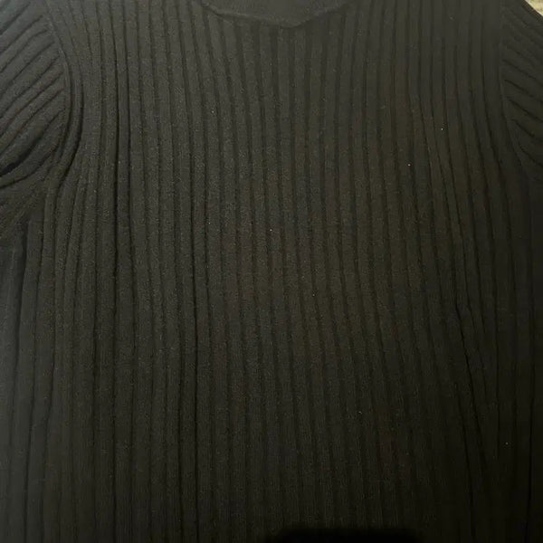 [BUNJANG] Bellie Bellie Wide Rib Pullover Sweater - Black L / 벨리에 벨리에 와이드 립 풀오버 스웨터 - 블랙 L