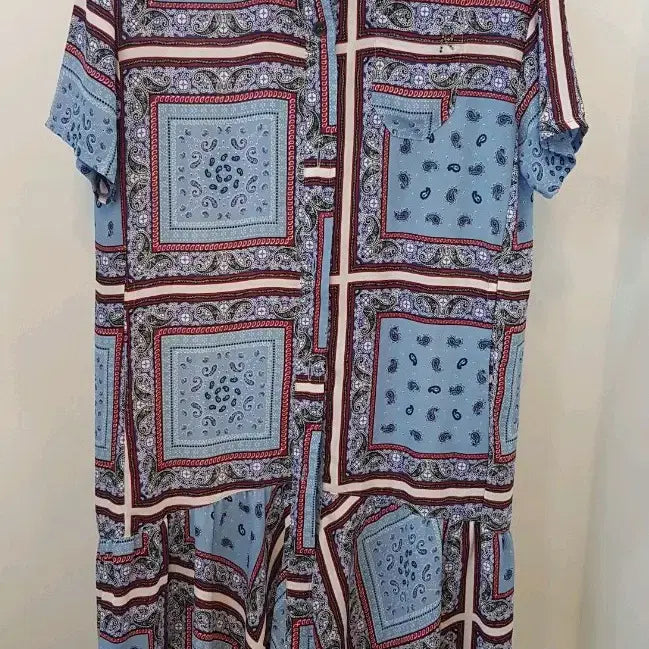 [BUNJANG] Rookie Bird Paisley Collar Dress / 루키버드 페이즐문양 카라원피스 프리 시원소재