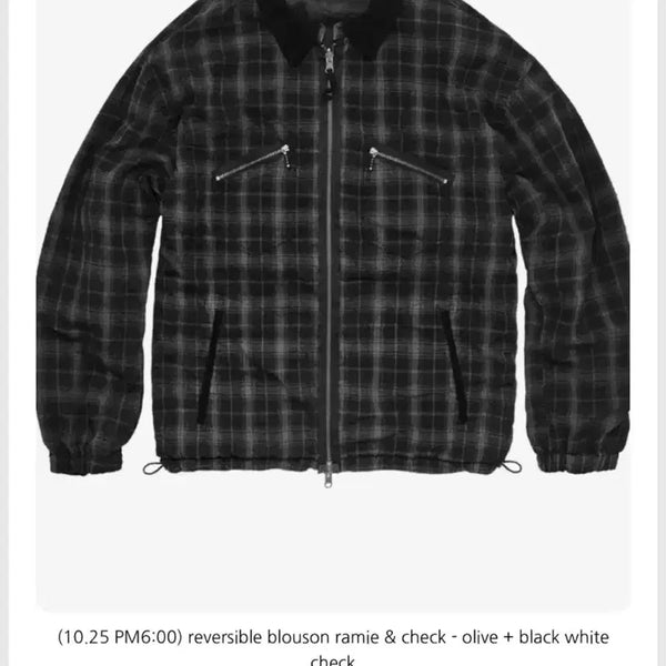 [BUNJANG] Polituru 25FW Ramie Check Blouson Black White Check / 4)폴리테루 25fw라미체크블루종 블랙화이트체크