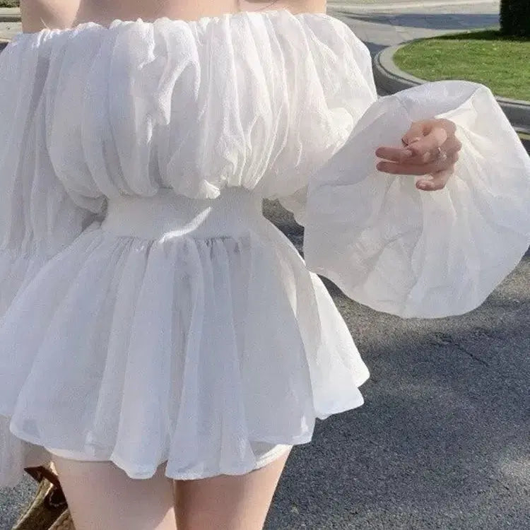 [BUNJANG] Off-the-Shoulder Puff Sleeve Blouse / 오프숄더 퍼프소매 블라우스