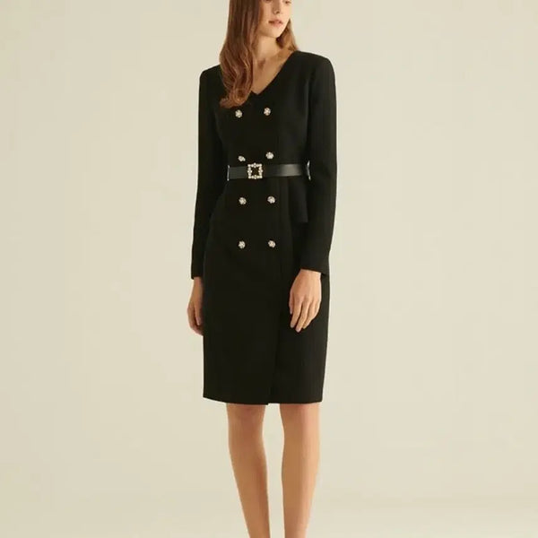[BUNJANG] Satin Black Dress for Formal Occasions / 샤틴 블랙 원피스 하객 예복 돌잔치 상견례 피로연 2부 드레스 셀프웨딩