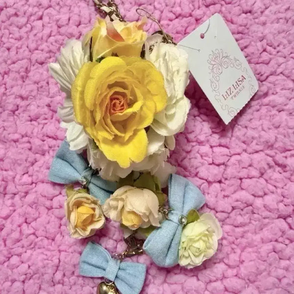 [BUNJANG] LIZ LISA Floral Ribbon Charm Keychain / 리즈리사 꽃 리본 챰 키링