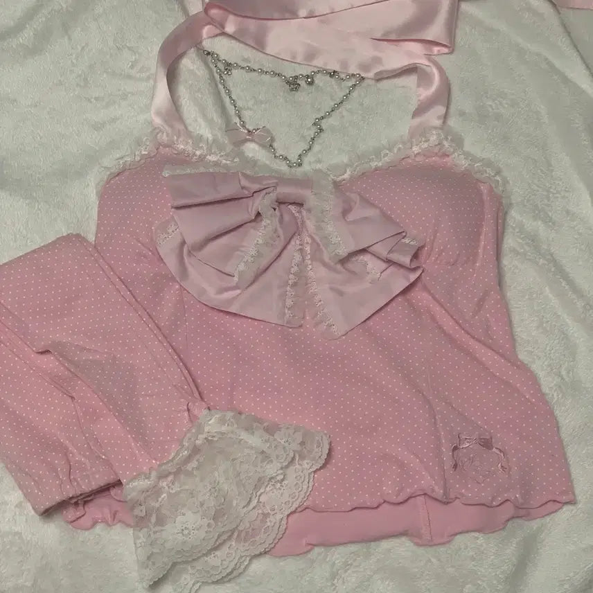 [BUNJANG] Shushu Cherry Dolly Princess Top & Warmer Bundle Set / 슈슈체리 돌리 프린세트탑, 워머 일괄