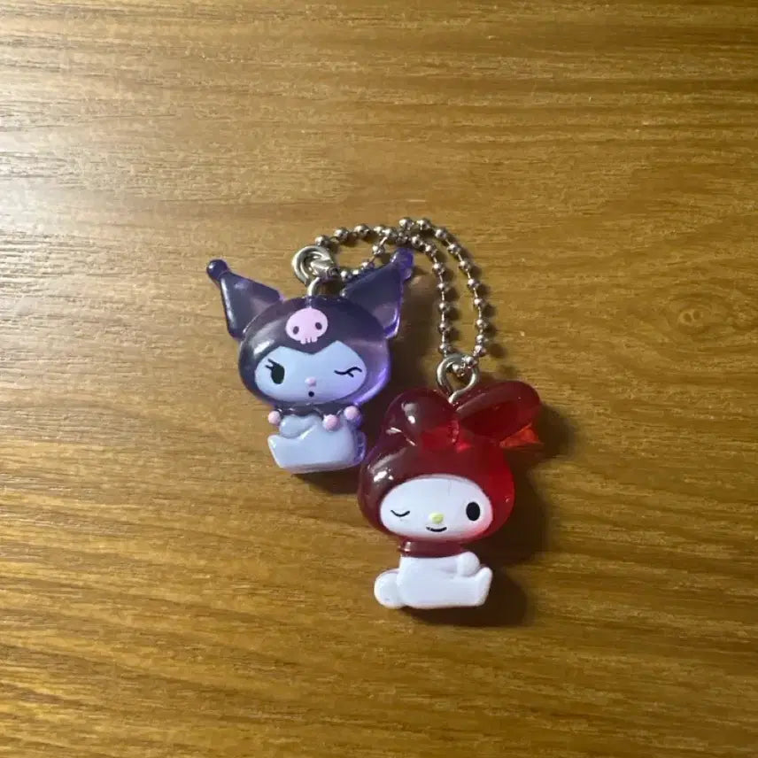 [BUNJANG] Kuromi & My Melody Transparent Gacha Keychain / 쿠로미 마멜 투명 키링 가챠