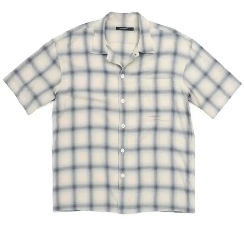 [BUNJANG] Hatching Room Ombre Check Box Shirt Sky Blue / 해칭룸 박스 셔츠 옴브레 체크 스카이 블루