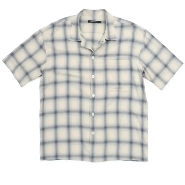 [BUNJANG] Hatching Room Ombre Check Box Shirt Sky Blue / 해칭룸 박스 셔츠 옴브레 체크 스카이 블루