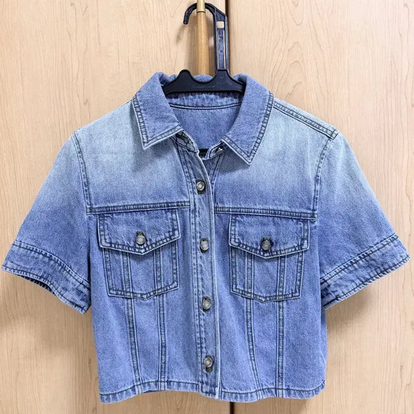 [BUNJANG] Juun.J 23SS Women's Short Sleeve Denim Jacket Size 34 / 준지 23ss 여성 반팔 데님자켓 34