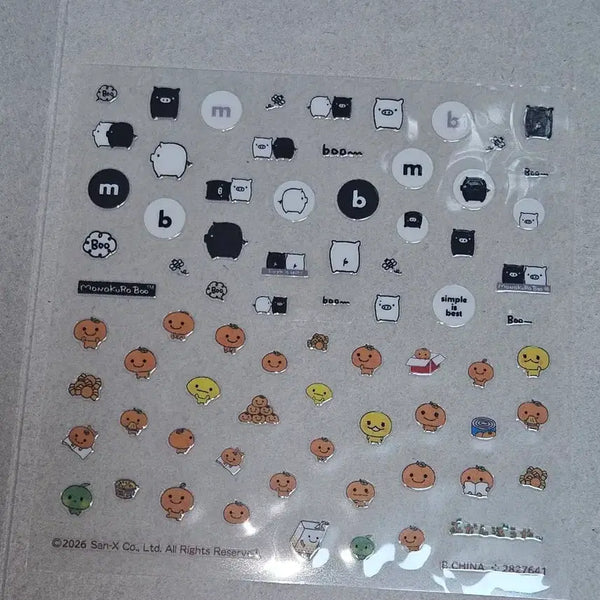 [BUNJANG] San-X Monokurobu & Mikabouya Nail Sticker (Sealed) / 산엑스 모노쿠로부 & 미캉보우야 네일 스티커 미개봉